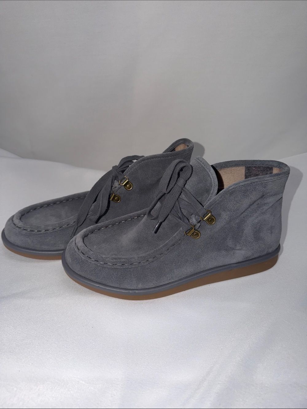 Lucky Brand Gray Suede Chukka Mule Boots